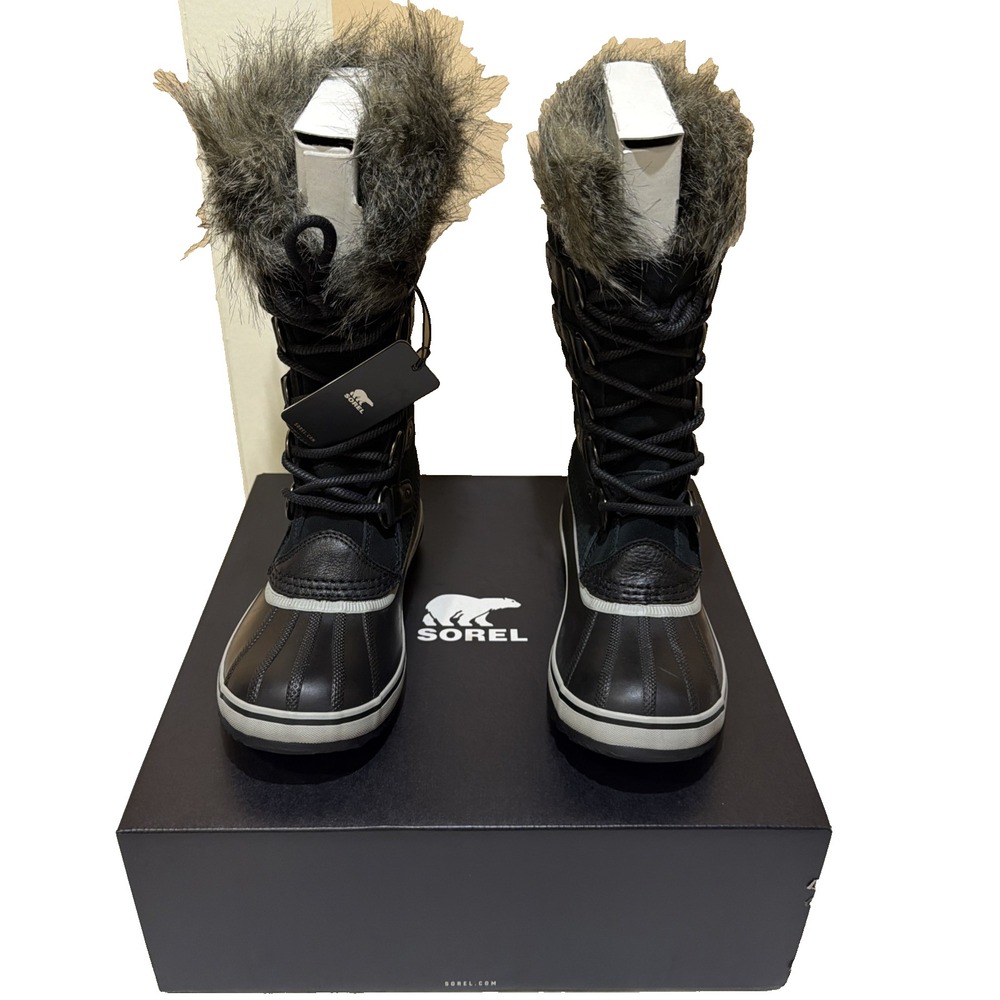 Sorel Women's Joan of Arctic Quick-Lace Waterproof Insulated Black Boots Size 6